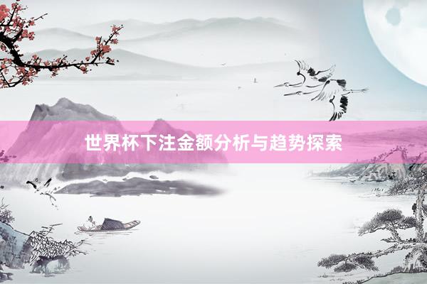 世界杯下注金额分析与趋势探索