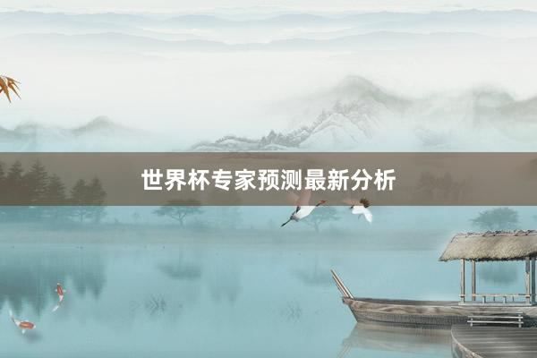 世界杯专家预测最新分析